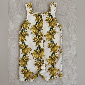 The Woods by kate quinn White Button Romper with Yellow Banana Print
